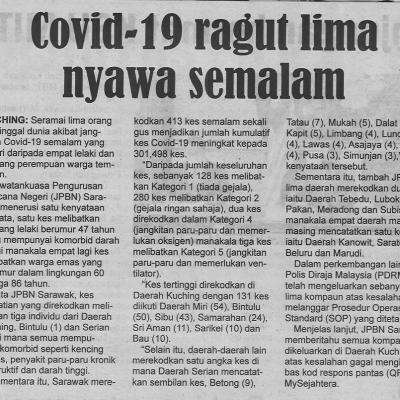 8.4.2022 Utusan Sarawak Pg.4 Covid 19 Ragut Lima Nyawa Semalam