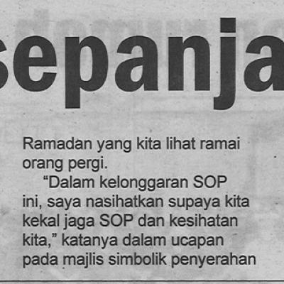 9.4.2022 Utusan Sarawak Pg.4 Patuhi Sop Sepanjang Ramadan