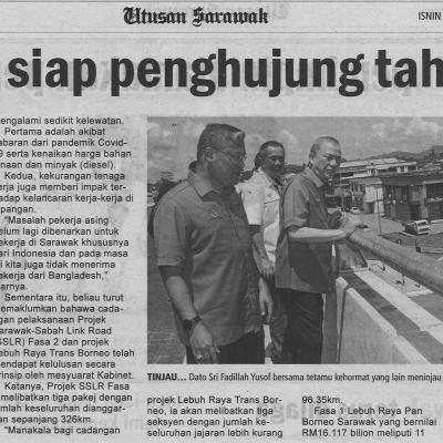 23.5.2022 Utusan Sarawak Pg 4 Bakal Siap Penghujung Tahun Ini