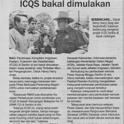 29.5.2022 Utusan Sarawak Pg 9 Pembinaan Kompleks Icqs Bakal Dimulakan