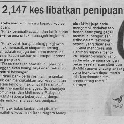 10.6.2022 Utusan Sarawak Pg 8 Jenayah Siber 2147 Kes Libatkan Penipuan
