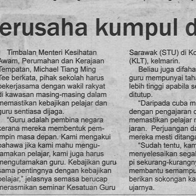 20.6.2022 Utusan Sarawak Pg. 14 Michael Tiang Berusaha Kumpul Dana Untuk Stu