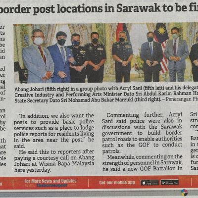23.6.2022 Borneo Post Pg.1 Igp New Gof Border Post Locations In Sarawak To Be Finalised Soon