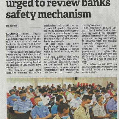 27.6.2022 Borneo Post Pg. 5 Bank Negara Malaysia Urged To Review Banks Safety Mechanism