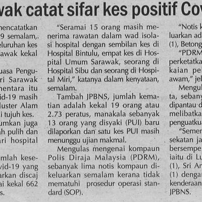 1. Sarawak Catat Sifar Kes Positif Covid 19 Utusan Sarawak. Pg4