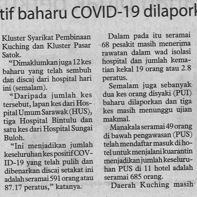 2 Tiada Kes Positif Baharu Covid 19 Dilaporkan Semalam Utusan Borneo Ms 5