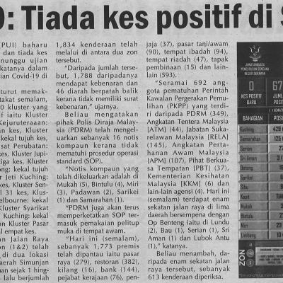 2. Covid 19 Tiada Kes Positif Di Sarawak Utusan Sarawak Pg4