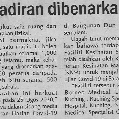 2. Kapasiti Kehadiran Dibenarkan 50 Peratus Utusan Sarawak Pg4