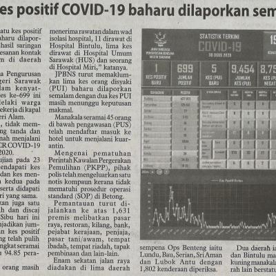 2. Satu Kes Positif Covid 19 Baharu Dilaporkan Semalam 31.8.2020. Pg2