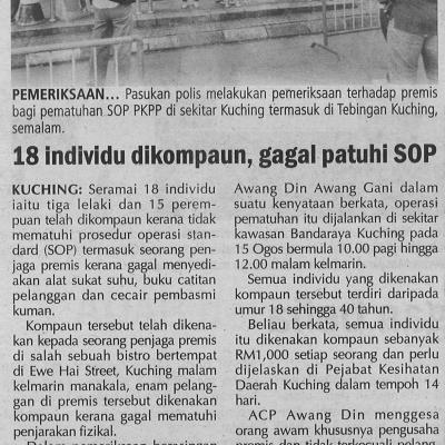 3. 18 Individu Dikompaun Gagal Patuhi Sop Utusan Sarawak. Pg7