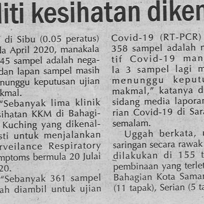3. 22 Fasiliti Kesihatan Dikenal Pasti Utusan Sarawak Pg4