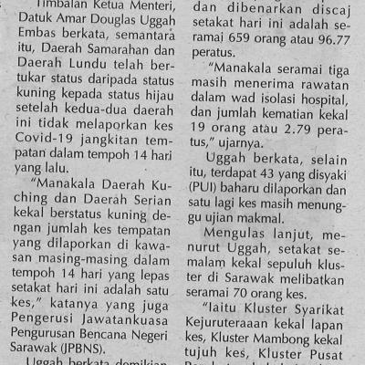 3. Sarawak Catat Sifar Kes Positif Covid 19 Utusan Sarawak Pg4