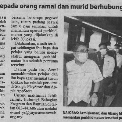 4 Maklumkan Kepada Orang Ramai Dan Murid Berhubung Bas Percuma Utusan Sarawak. Pg4