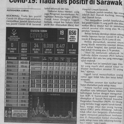 4. Covid 19 Tiada Kes Positif Di Sarawak. Utusan Sarawak. Pg4