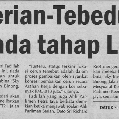 4. Jalan Serian Tebedu Berada Pada Tahap Los Utusan Sarawak Pg8