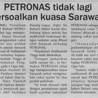 5.petronas Tidak Lagi Persoalkan Kuasa Sarawak. Utusan Sarawak. Pg8