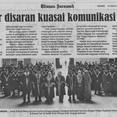14.7.2022 Utusan Sarawak Pg. 14 Pelajar Disaran Kuasai Komunikasi Awam
