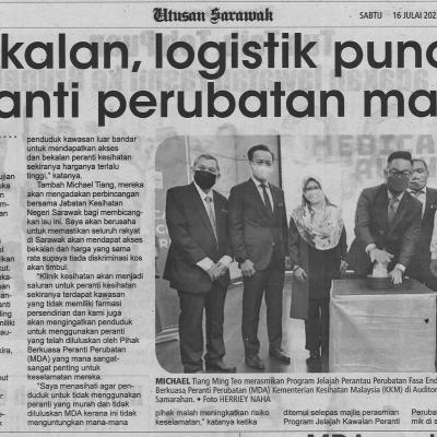 16.7.2022 Utusan Sarawak Pg. 4 Bekalan Logistik Punca Pernti Perubatan Mahal
