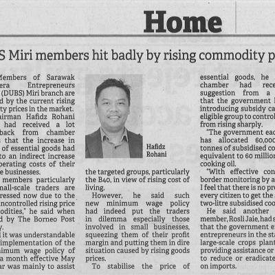 5.7.2022 Borneo Post Pg.9 Dubs Miri Members Hit Badly By Rising Commodity Prices