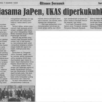 7.7.2022 Utusan Sarawak Pg. 7 Kerjasama Japen Ukas Diperkukuhkan