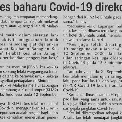 1. Dua Kes Baharu Covid 19 Direkodkan 23.9.2020. Pg.4