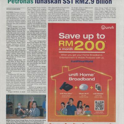 1. Petronas Lunaskan Sst Rm2.9 Billion. Utusan Sarawak Pg 3