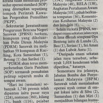 3. 62 Kompaun Dikeluarkan Kerana Ingkar Sop 1.9.2020. Pg4