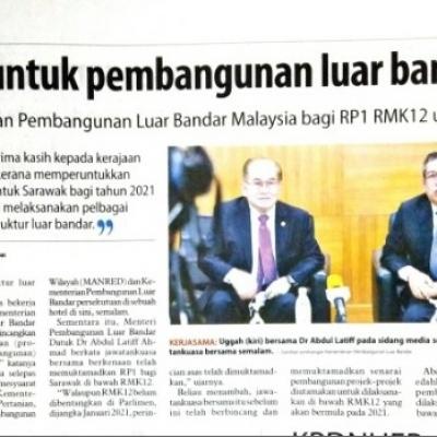 4. Rm892 Juta Untuk Pembangunan Luar Bandar Sarawak. Utusan Borneo Pg 3