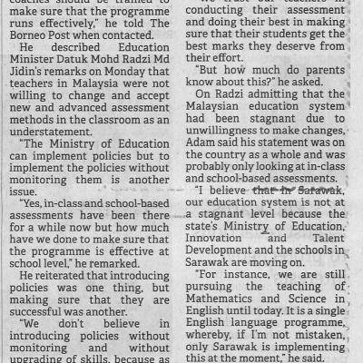 11.8.2022 Borneo Post Pg. 3 We Welcome Changes To Education System If Done Successfully Stu