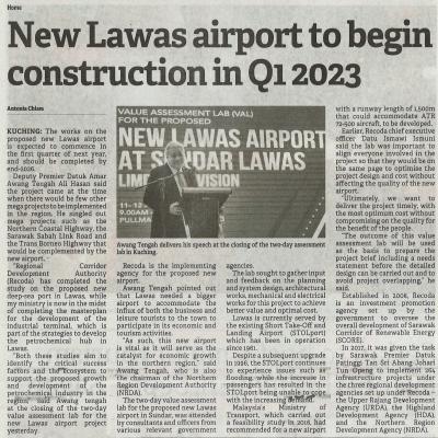 13.8.2022 Borneo Post Pg. 2 New Lawas Airport To Begin Construction In Q1 2023