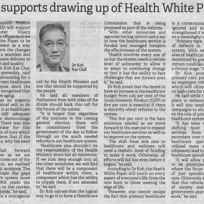 17.8.2022 Borneo Post Pg. 4 Mma Supports Drawing Up Of Health White Paper