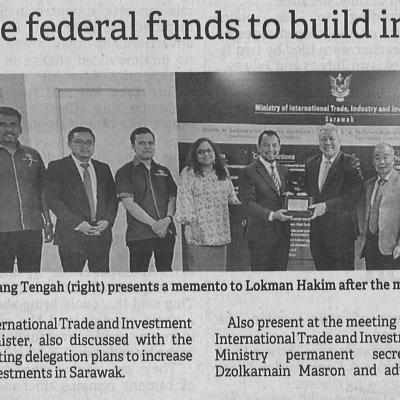 18.8.2022 Borneo Post Pg. 4 Swak Seeks More Federal Funds To Build Industrial Estates