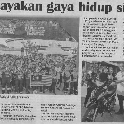 9.8.2022 Utusan Sarawak Pg. 5 Budayakan Gaya Hidup Sihat