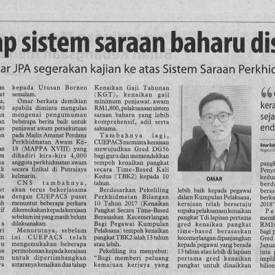 1.9.2022 Utusan Borneo Pg. 5 Kajian Terhadap Sistem Saraan Baharu Disambut Baik
