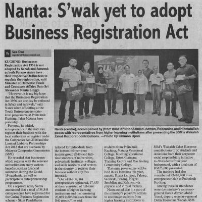 11.9.2022 Sunday Post Pg. 3 Nanta Swak Yet To Adopt Business Registration Act