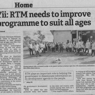 14.9.2022 Borneo Post Pg. 10 Yii Rtm Needs To Improve Programme To Suit All Ages