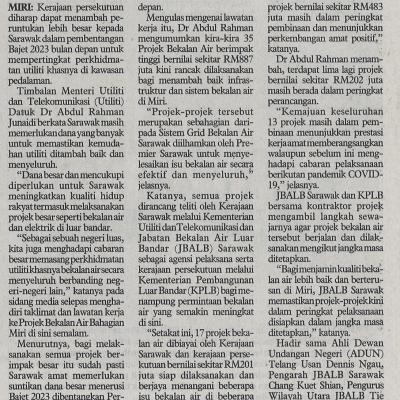 7.9.2022 Utusan Borneo Pg. 3 Sarawak Perlu Dana Besar Dalam Bajet 2023