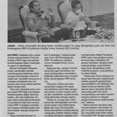 7.9.2022 Utusan Sarawak Pg. 6 Sarawak Perlu Jadi Pusat Hwp