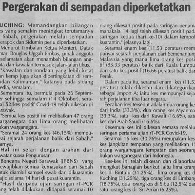 1. Pergerakan Di Sempadan Diperketatkan 15.10.2020. Pg.4