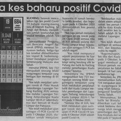 1. Tiga Kes Baharu Positif Covid 19 8.10.2020. Pg.4