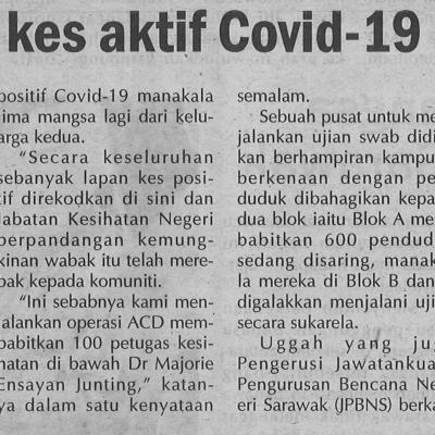 26.10.2020 Utusan Sarawak Pg.4.operasi Pengesahan Kes Aktif Covid 19 Di Kampung Haji Baki