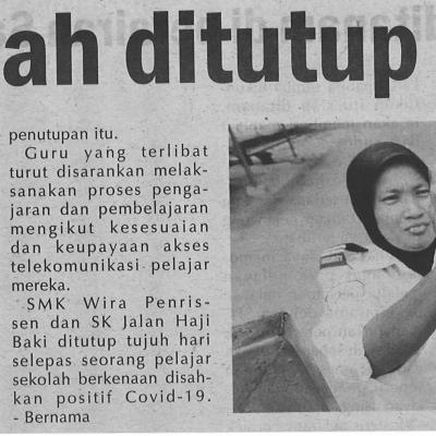 27.10.2020 Utusan Sarawak Pg.4 1. Dua Sekolah Ditutup Tujuh Hari