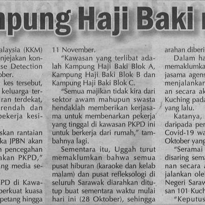 28.10.2020 Utusan Sarawak Pg.4pkpd Di Kampung Haji Baki Mulai Hari Ini