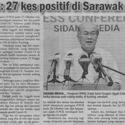 29.10.2020 Utusan Sarawak Pg.4 Covid 19 27 Kes Positif Di Sarawak Semalam