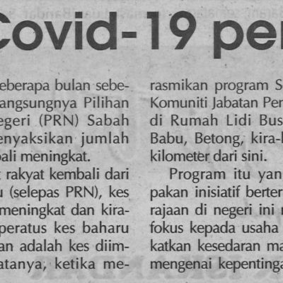 1.11.2020 Mingguan Sarawak Pg.4perang Melawan Covid 19 Perlu Sokongan Padu