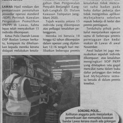 11.11.2020 Utusan Sarawak Pg.4 15 Individu Dikompaun Langgar Pkp