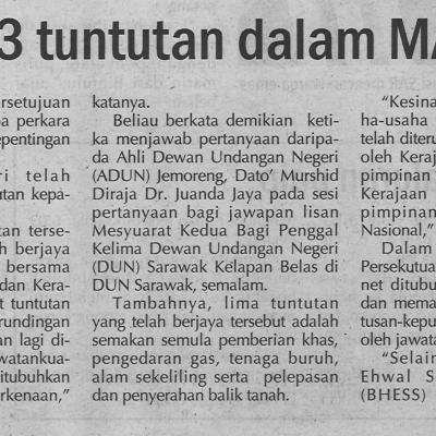 12.11.2020 Utusan Sarawak Pg.5 Lima Daripada 13 Tuntutan Dalam Ma63 Dipersetujui