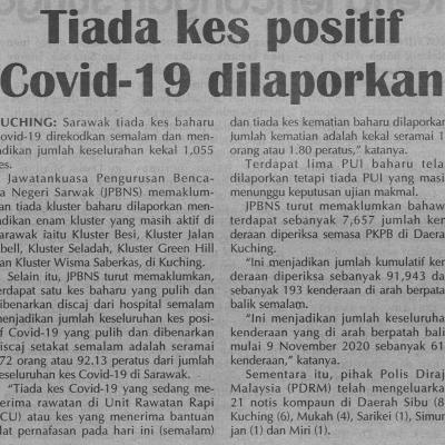 22.11.2020 Mingguan Sarawak Pg.4 Tiada Kes Positif Covid 19 Dilaporkan