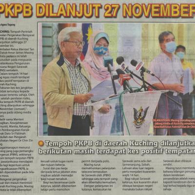 23.11.2020 Utusan Borneo Pg. 1pkpb Dilanjut 27 November