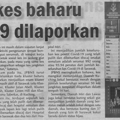 25.11.2020 Utusan Sarawak Pg.4 Satu Kes Baharu Covid 19 Dilaporkan